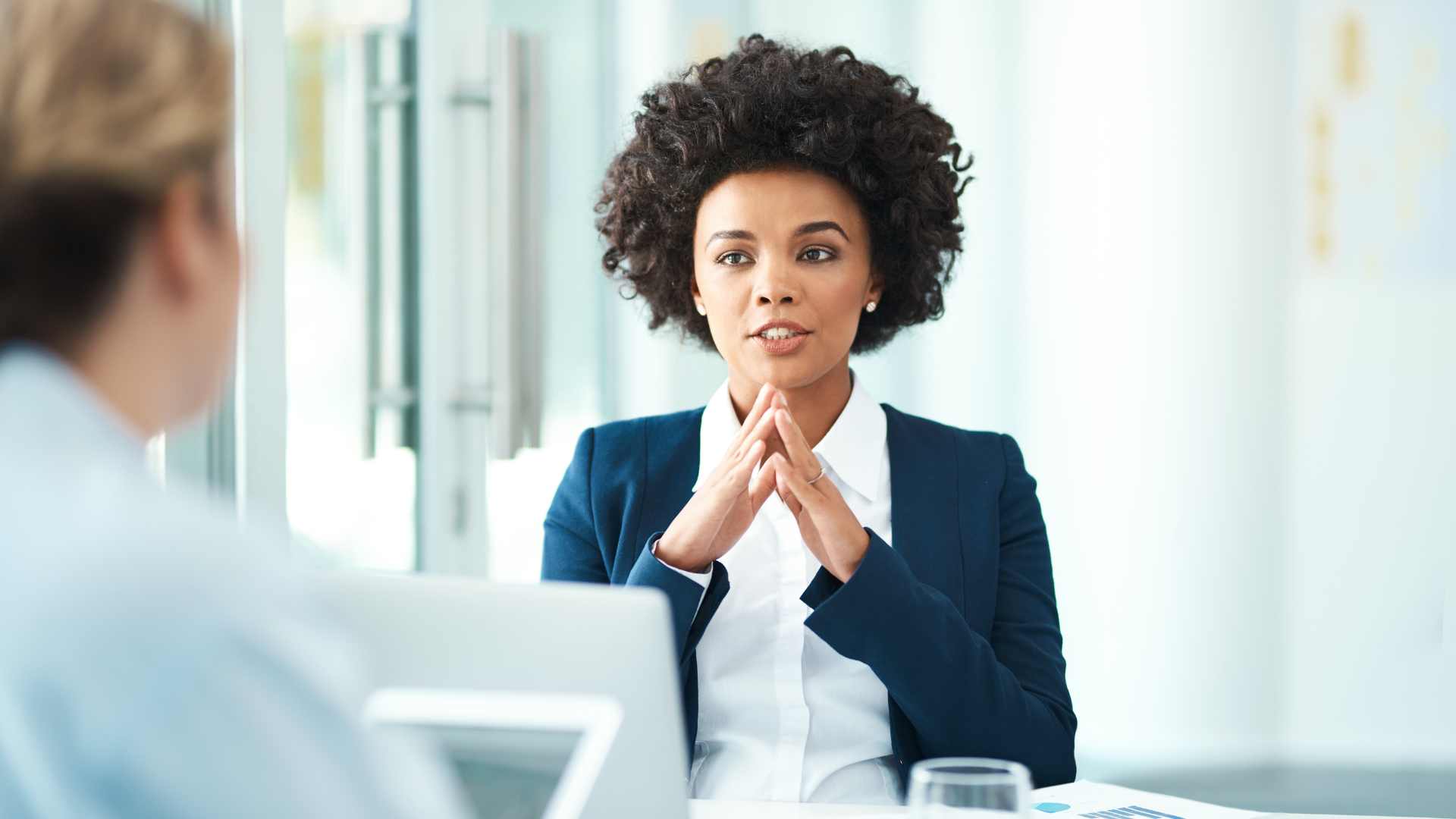how to say no - a business woman saying no