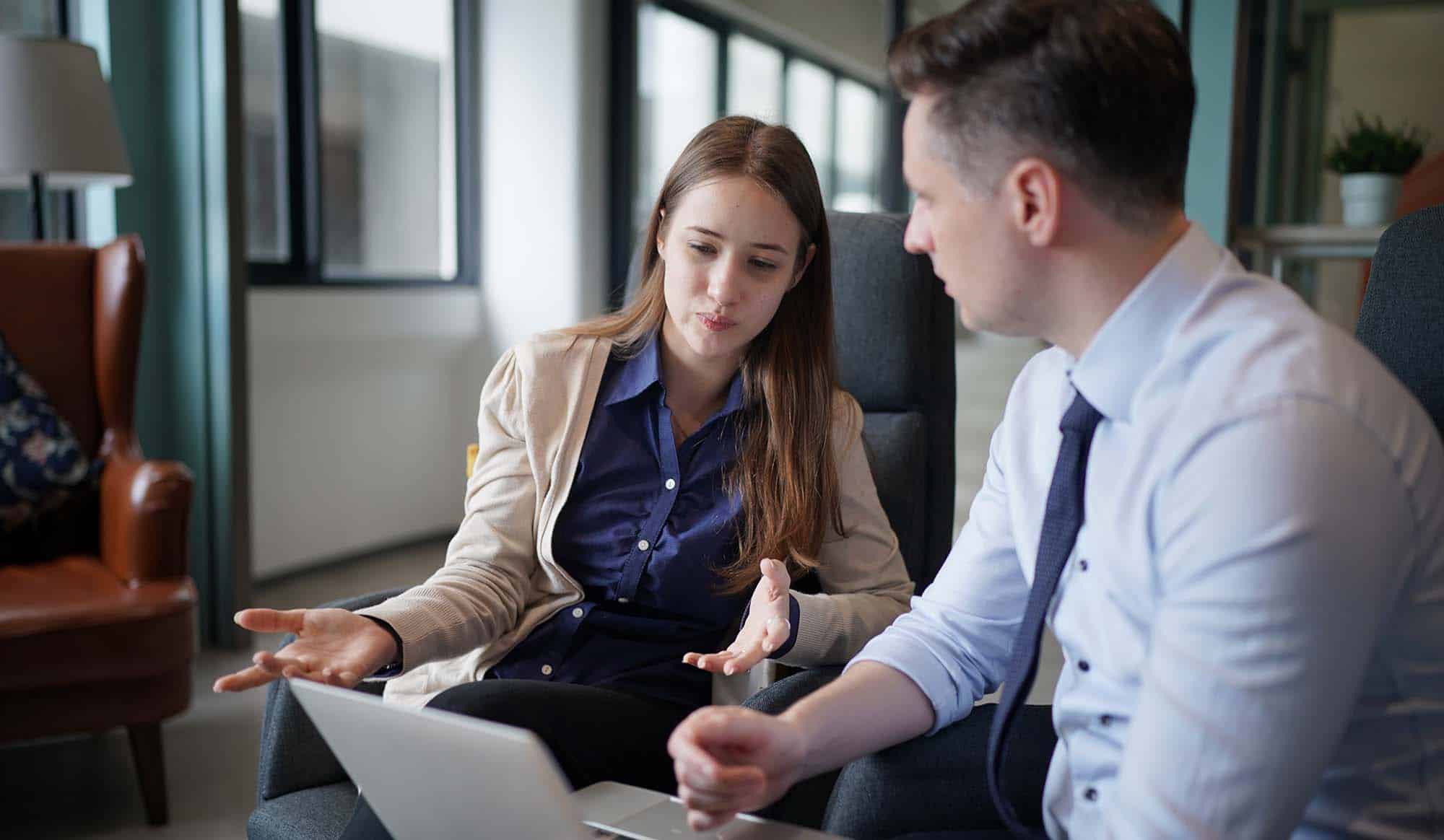 having a conversation between two people