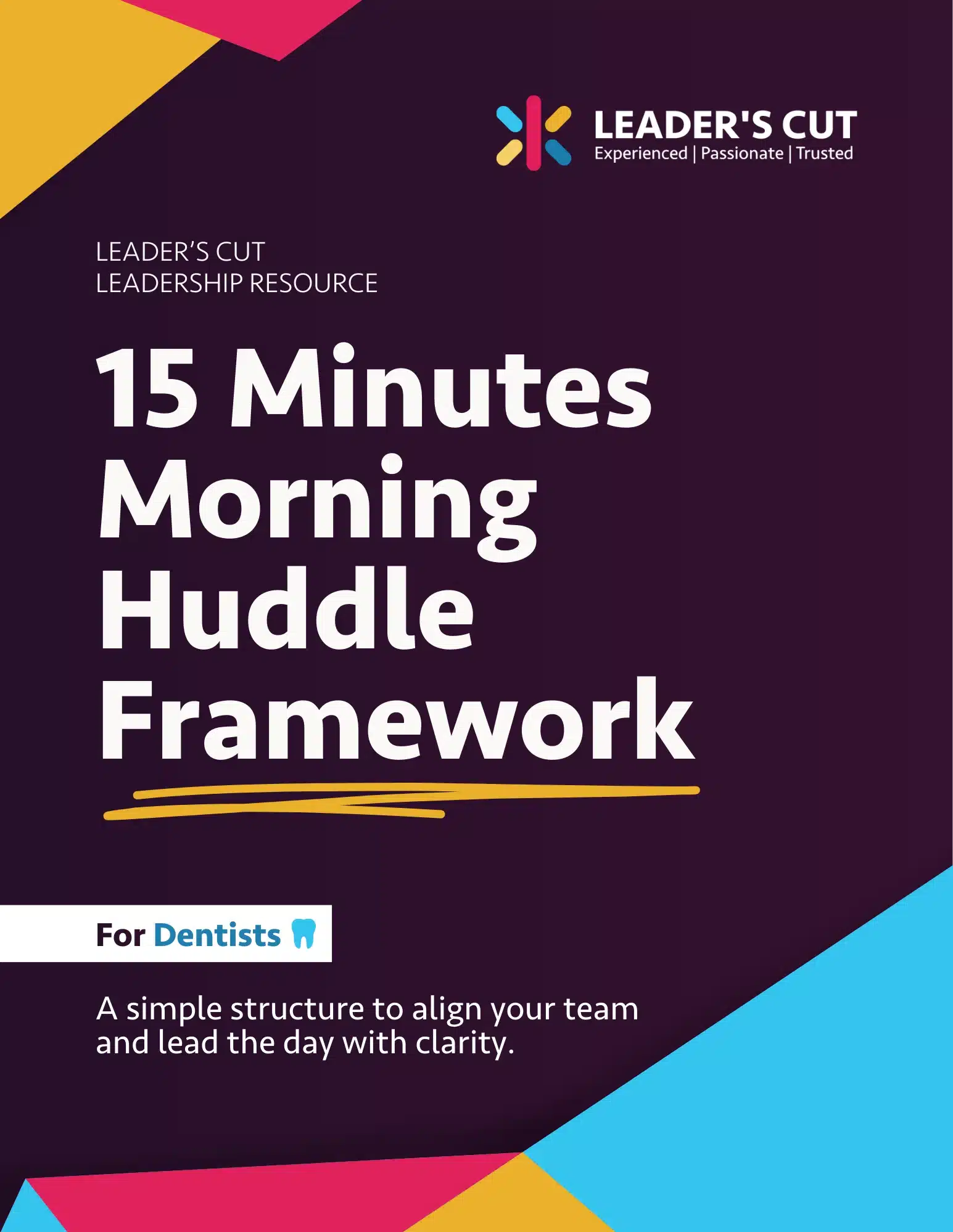 Morning Huddle for Dentists Cover Year-end Reflection Guide for Dentists